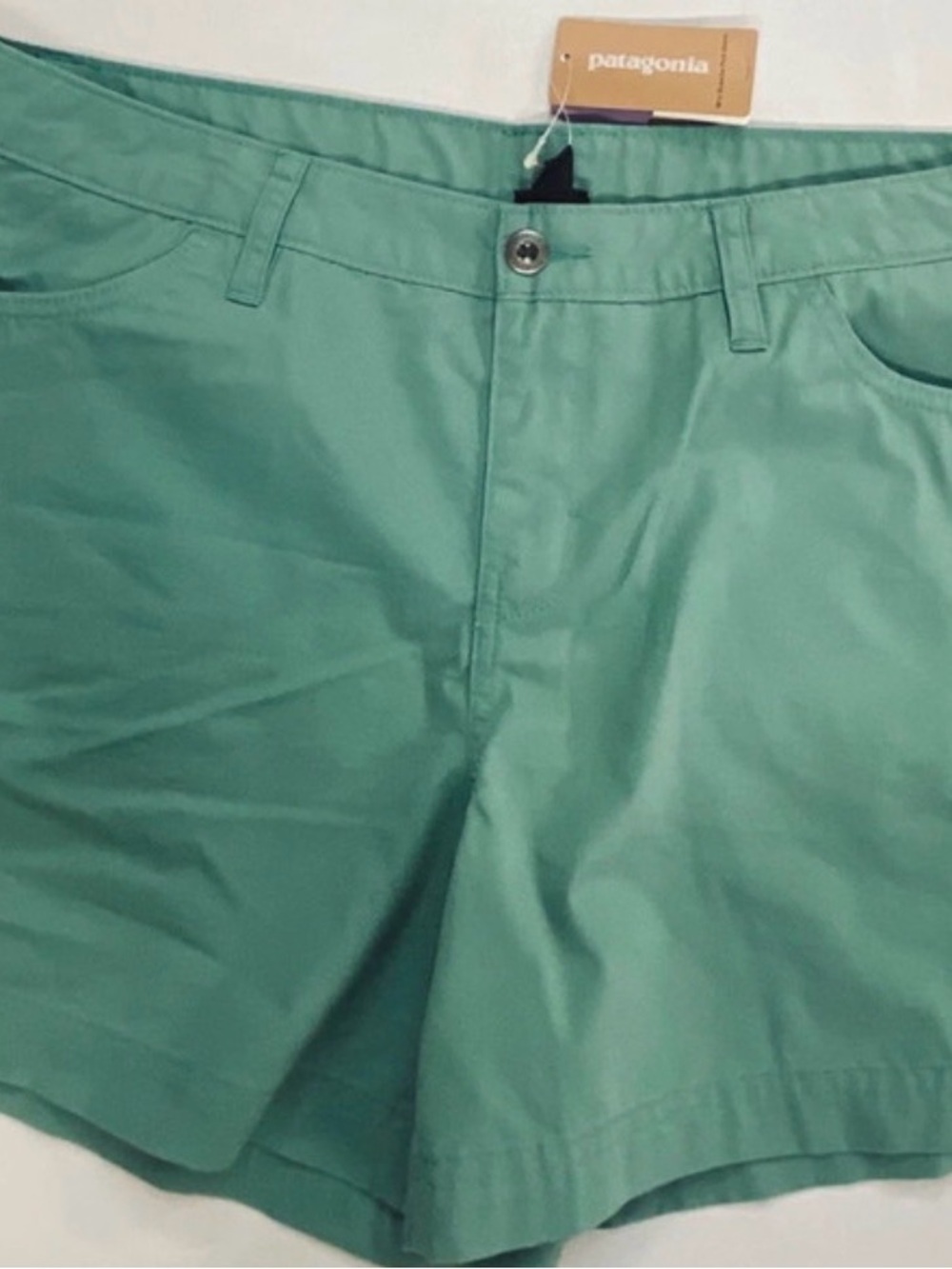 Patagonia Womens Beryl Green Flat Front
Regular Fit Chino Shorts Size 14